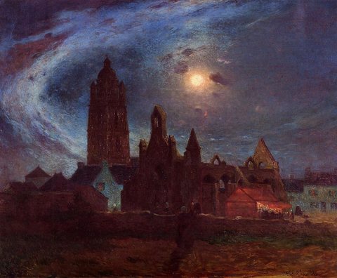 Ferdinand du The Bourg de Batz Church under the Moon