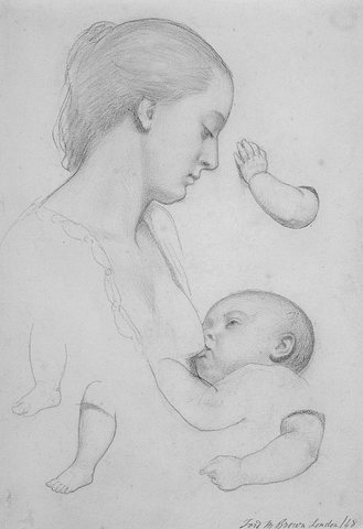 The Young Mother sheet of studies