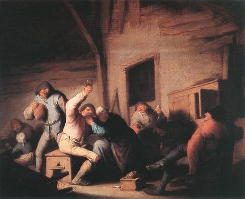 Adriaen Jansz van Carousing Peasants In A Tavern