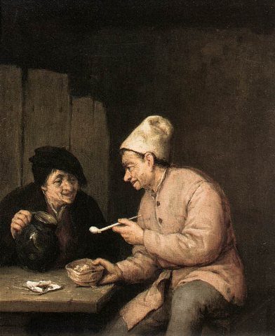 Adriaen Jansz van Piping And Drinking In The Tavern