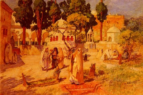 Bridgeman Frederick Arthur Arab Women at the Town Wall