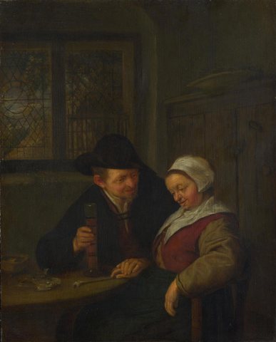 A Peasant courting an Elderly Woman
