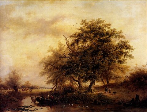 Frederick Marianus Figures In A Summer Landscape