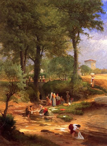 Washing Day near Perugia aka Italian Washerwomen