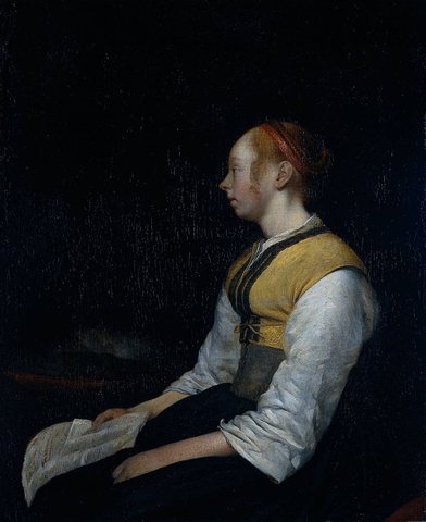 II Gerard ter Girl in Peasant Costume Probably Gesina the Painter-s Half Sister