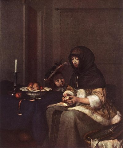 TERBORCH Gerard Woman Peeling Apple