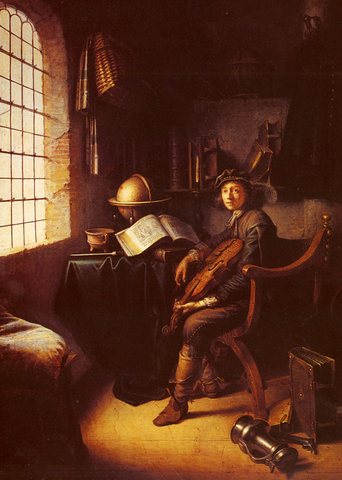 An Interior With A Young Violinist (detail)