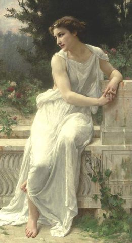 YOUNG WOMAN OF POMPEII ON A TERRACE