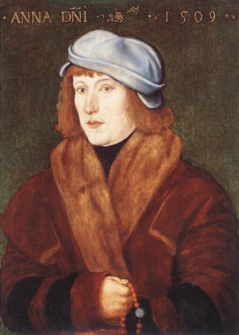 GRIEN Hans Portrait Of A Young man With A Rosary