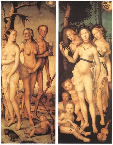 GRIEN Hans Three Ages Of Man And Three Graces
