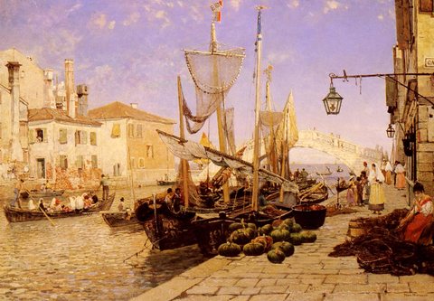 Hermann Hans Along A Venetian Canal