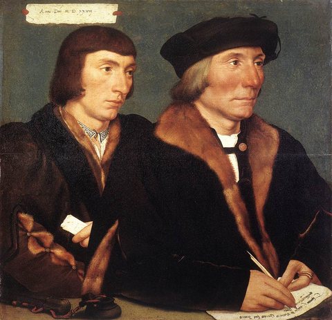 Holbien the Younger Double Portrait of Sir Thomas Godsalve and His Son John