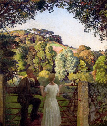 Midge Bruford And Her Fiance At Chywoone Hill Newlyn