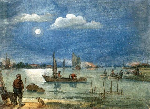 Fishermen By Moonlight