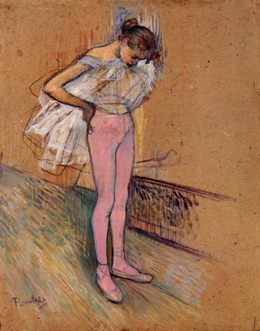Toulouse Lautrec Henri de Dancer Adjusting Her Tights