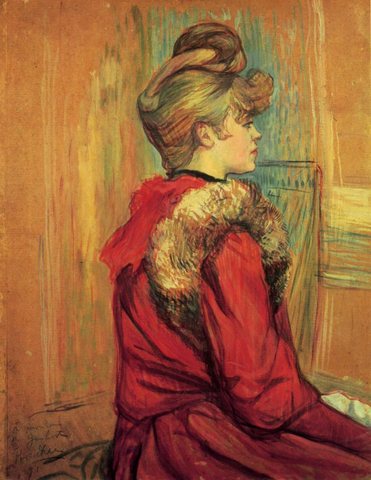 Toulouse Lautrec Henri de Girl in a Fur Mademoiselle Jeanne Fontaine