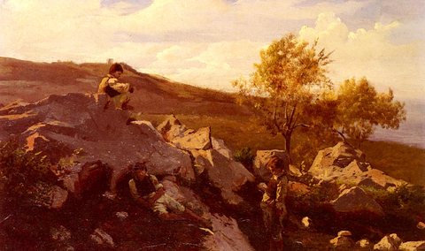 Henri Joseph Boys By The Sea