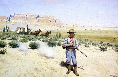 Farney Henry F Defending the Stagecoach