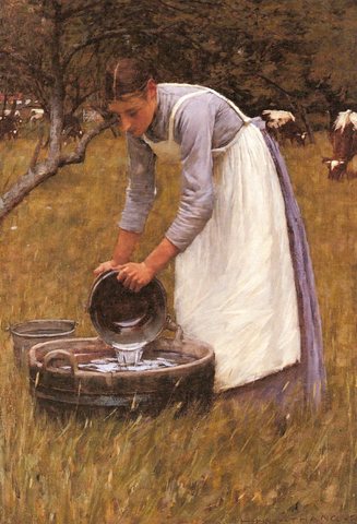 Lathangue Henry Herbert Watering The Cows