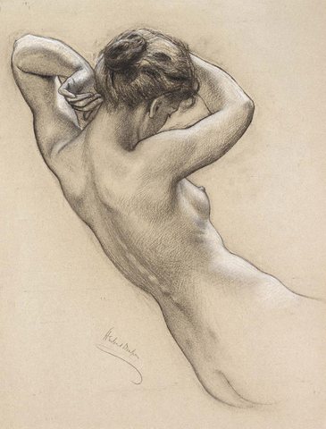 Study of Florrie Bird for a water nymph in -Prospero Summoning Nymphs and Deities