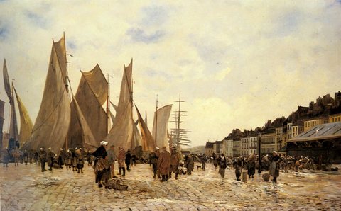 Deply Hippolyte Camille The Docks At Dieppe