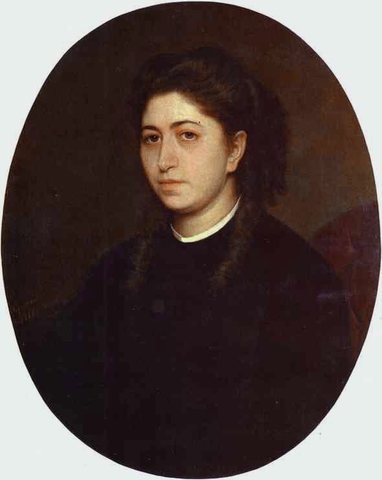 Kramskoi Portrait of a Young Woman Dressed in Black Velvet