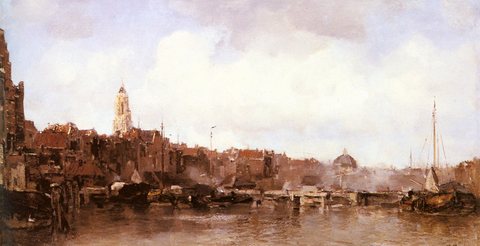 Jacob A View Of A Harbor Town