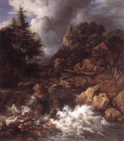 Jacob Isaackszon van Waterfall In A Mountainous Northern Landscape