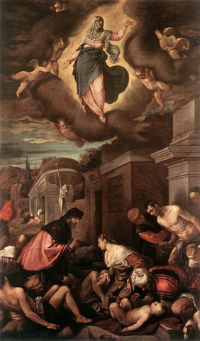 BASSANO Jacopo St Roche Among The Plague Victims And The Madonna In Glory