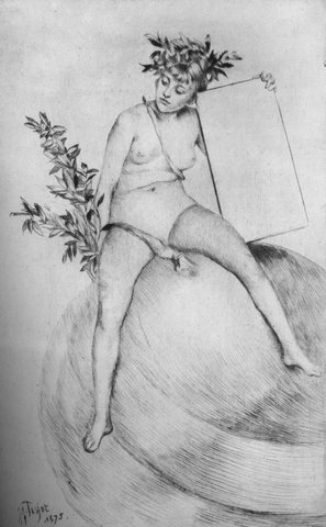 Deuxieme frontispiece Assise sur le globe