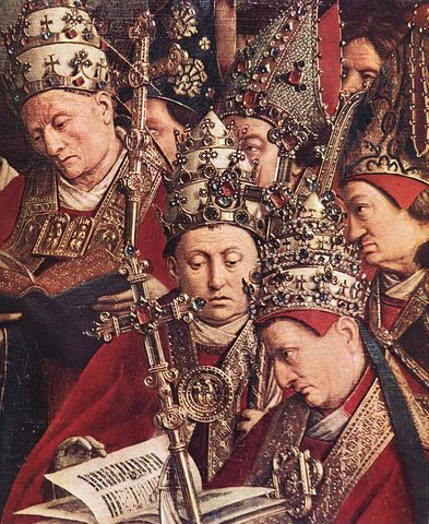 The Ghent Altarpiece Adoration of the Lamb detail bottom right