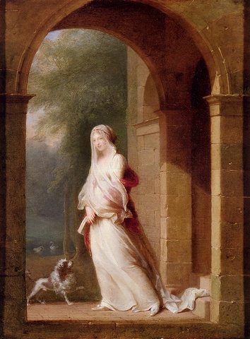 Jean Baptiste A Young Woman Standing In An Archway