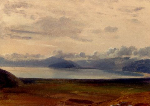Jean Baptiste Adolphe Moon Over Mount Vesuvius