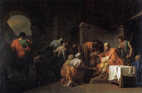 Jean Francois Pierre Belisarius Receiving Hospitality From A Peasant Who Had Served Under Him