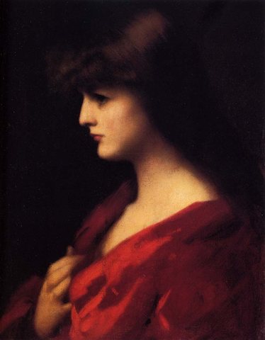 Jean Jacques Study Of A Woman In Red