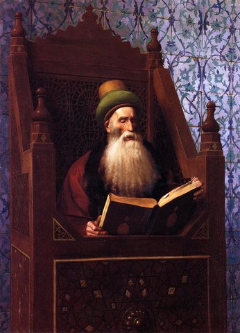 Jean Leon Mufti Reading in His Prayer Stool