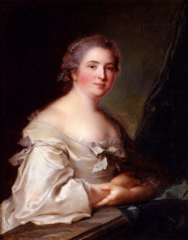 Jean Marc Portrait Of A Lady Leaning On A Balustrade