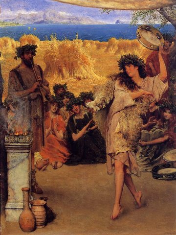 Alma Tadema A Harvest Festival (A Dancing Bacchante at Harvest Time)