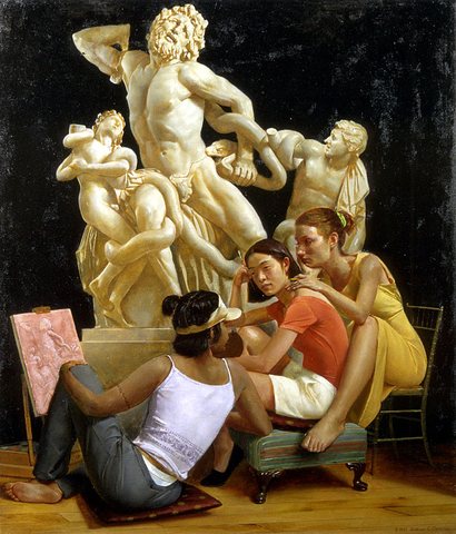 Students with Laocoon