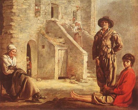 Le Nain Louis Peasants At Their Cottage Door