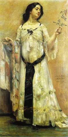 Cointh Lovis Portrait of Charlotte Berend in a White Dress