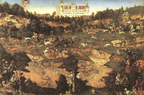 CRANACH Lucas the Elder Hunt In Honour Of Charles V At The Castle Of Torgau