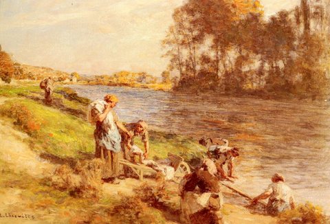Lhermitte Leon Augustin Lavandieres Au Bord De La Marne