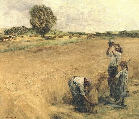 Moissonneur buvant a la gourde ou la Soif