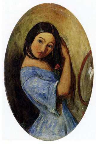 Sir John Everett A Young Girl Combing Her Hair