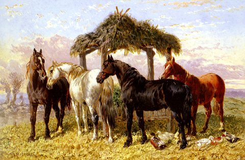 Herring Jnr John Frederick Horses And Ducks By A River