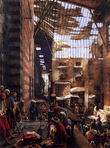 A View Of The Street And Morque Of Ghorreyah Cairo