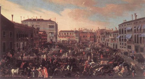 HEINTZ Joseph the Younger The Bull Hunt In Campo San Polo