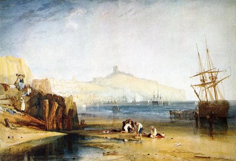 Scarborough Town and Castle Morning Boys Catching Crabs