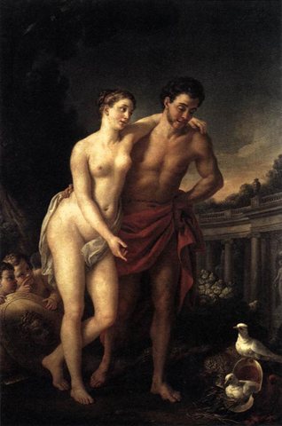 Joseph Marie Venus Showing Mars Her Doves Making A Nest In His Helmet